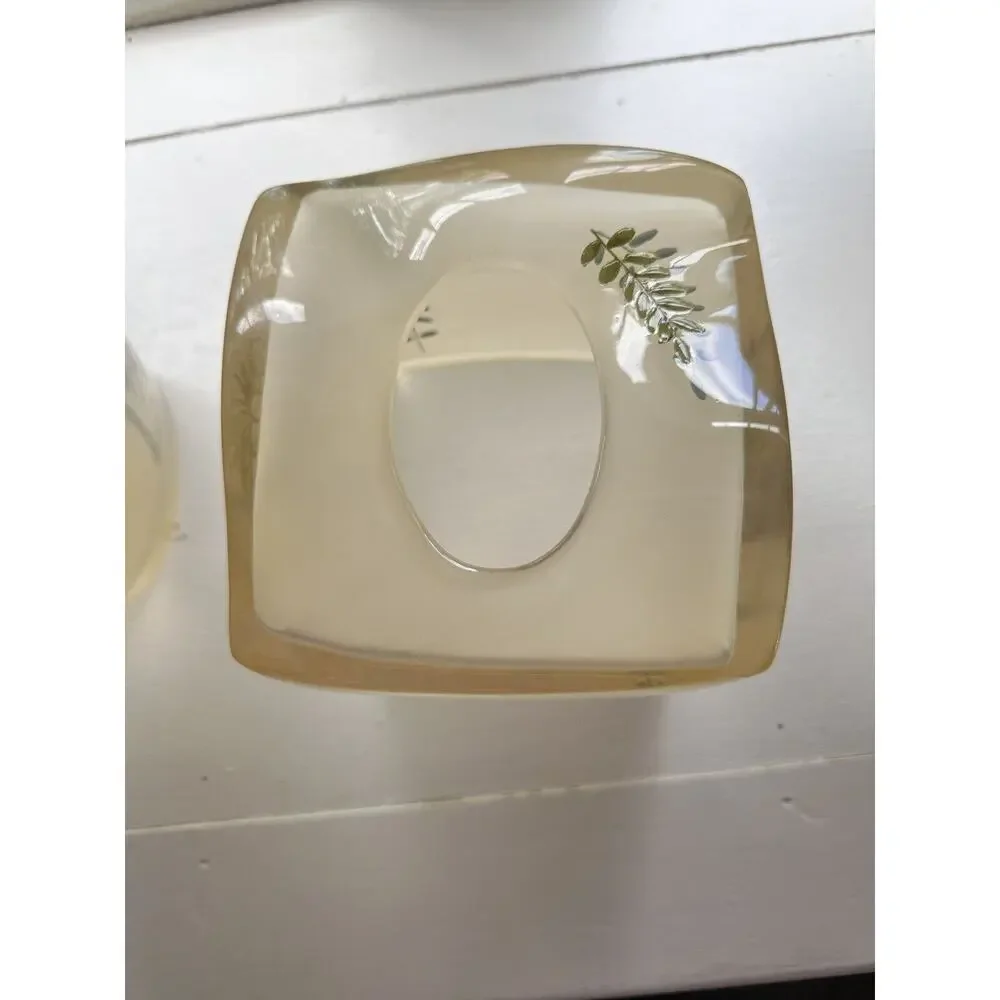 Croscill Opaque Inlaid Floral Rainier Wastebasket Tissue Holder Set